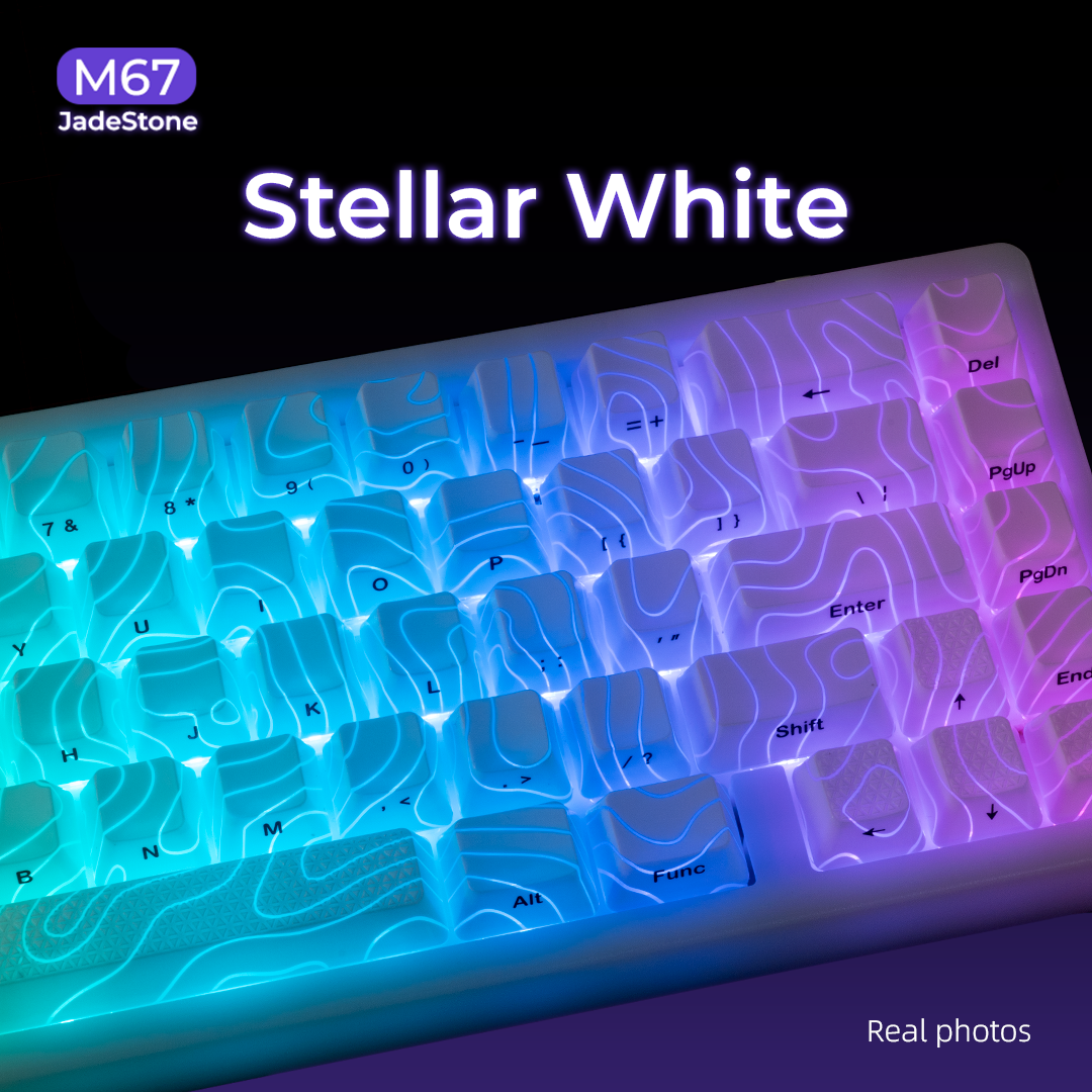XVX M67 JadeStone Stellar White VIA Tri-Mode Mechanical Keyboard with IMD-Tech Keycaps